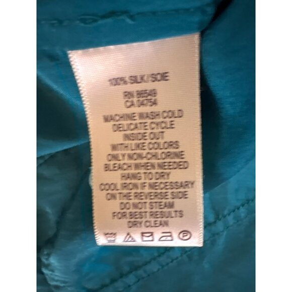 Tommy Bahama Turquoise 100% Silk Button-Up Collared Shirt M - Picture 7 of 10